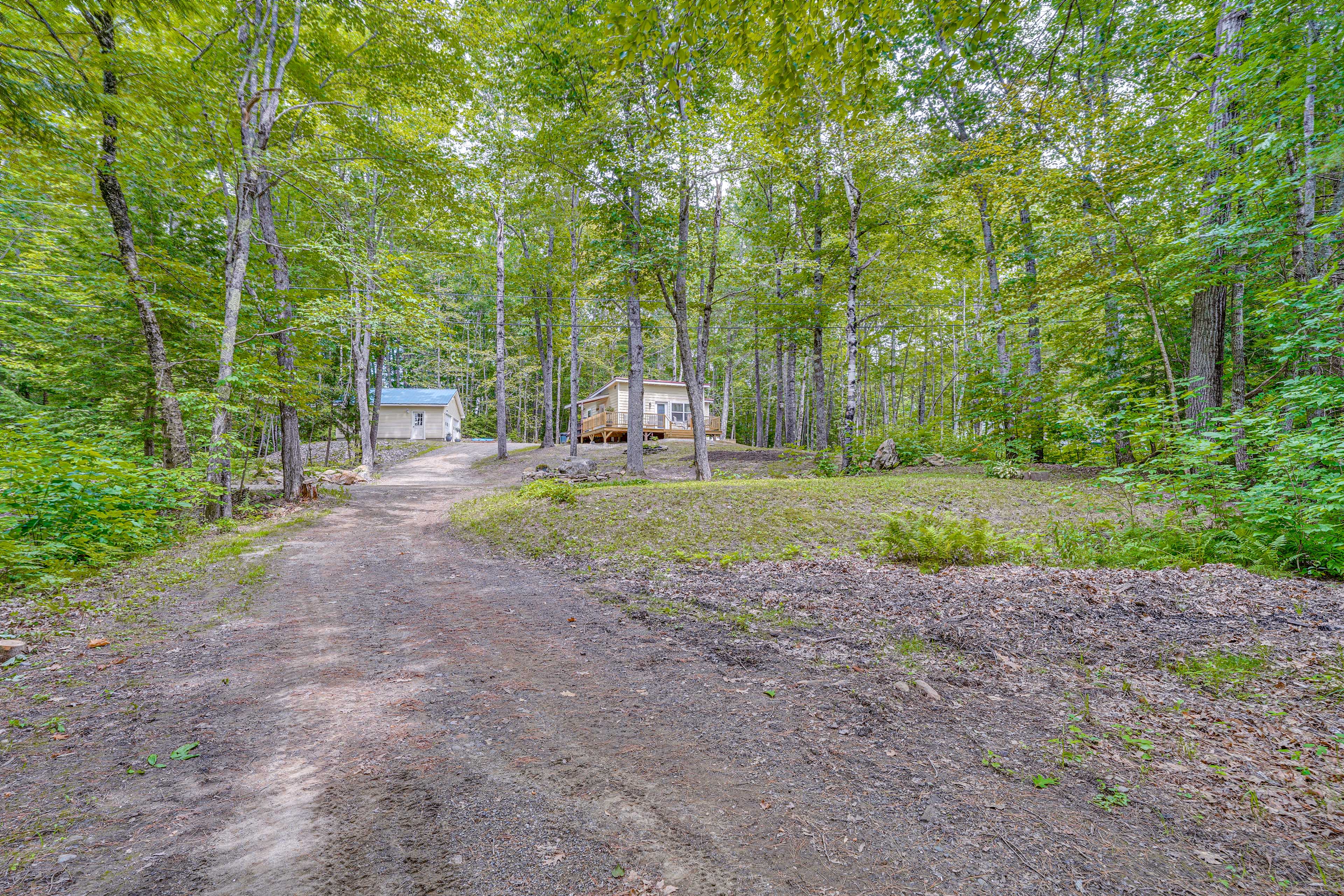 Private Dock & Deck: Tranquil Dam Pond Cottage!