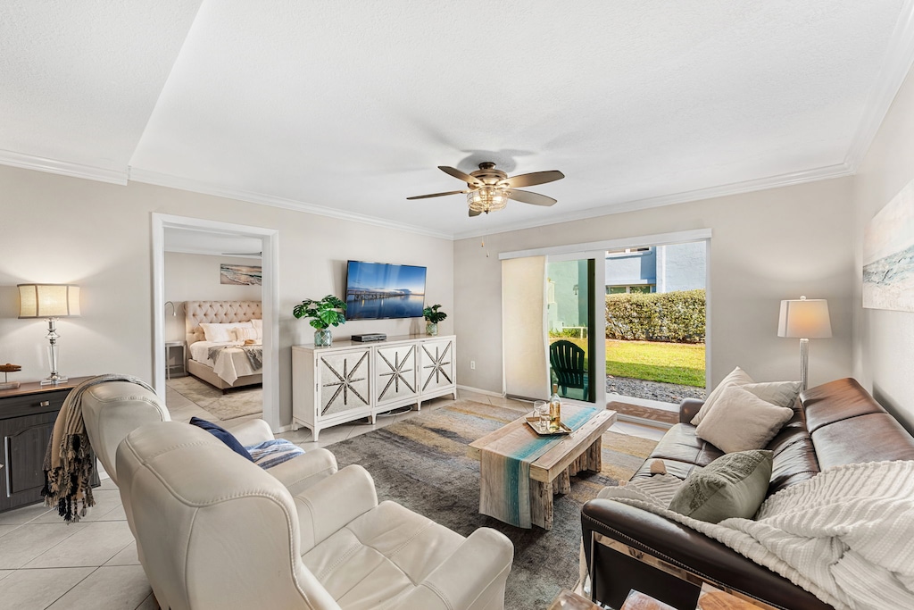 Spacious living room with natural light.