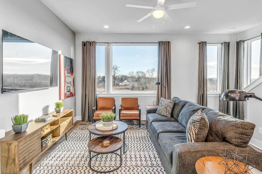 Thoughtful layout with space for everyone to relax together.