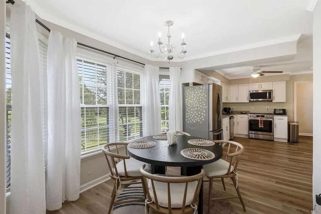 The breakfast nook is the perfect spot to sip your morning coffee.