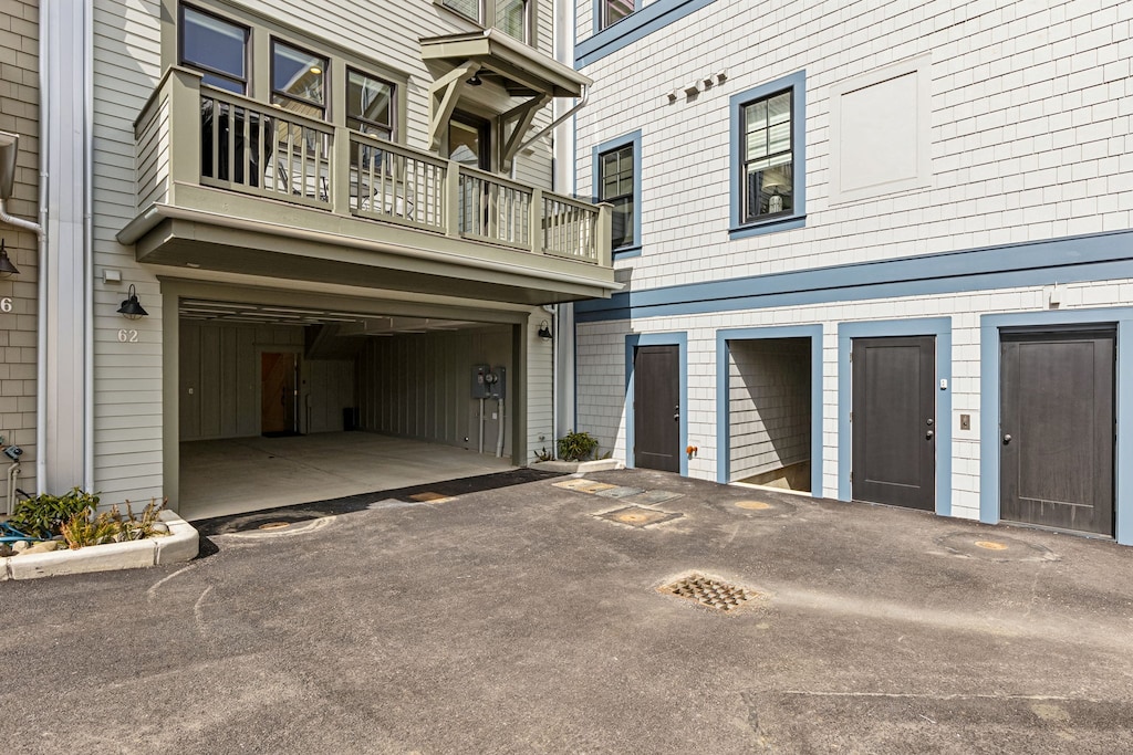 Covered parking with EV charging outlet
