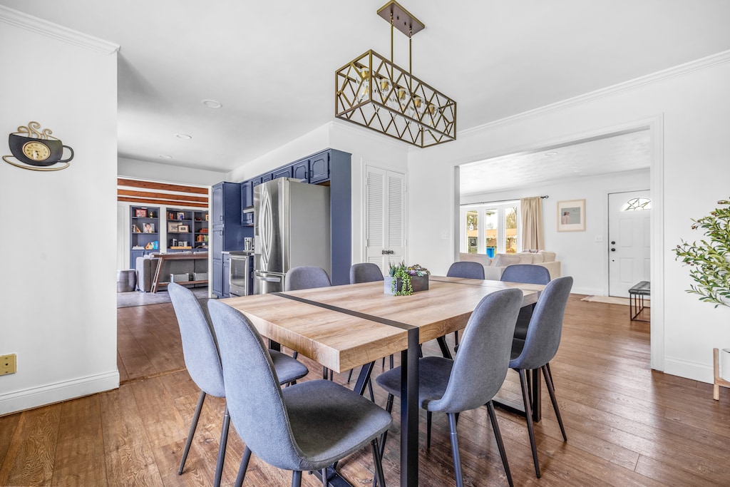 This elegant space invites you to gather around the table and create unforgettable memories.