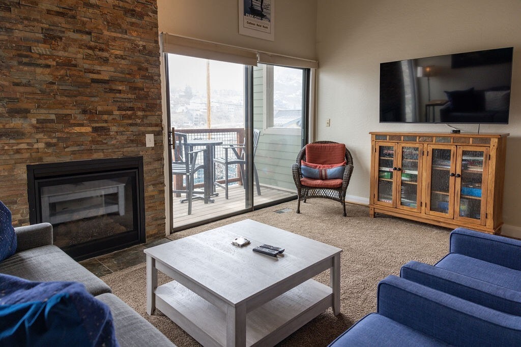 Family Game Night with Fireplace
