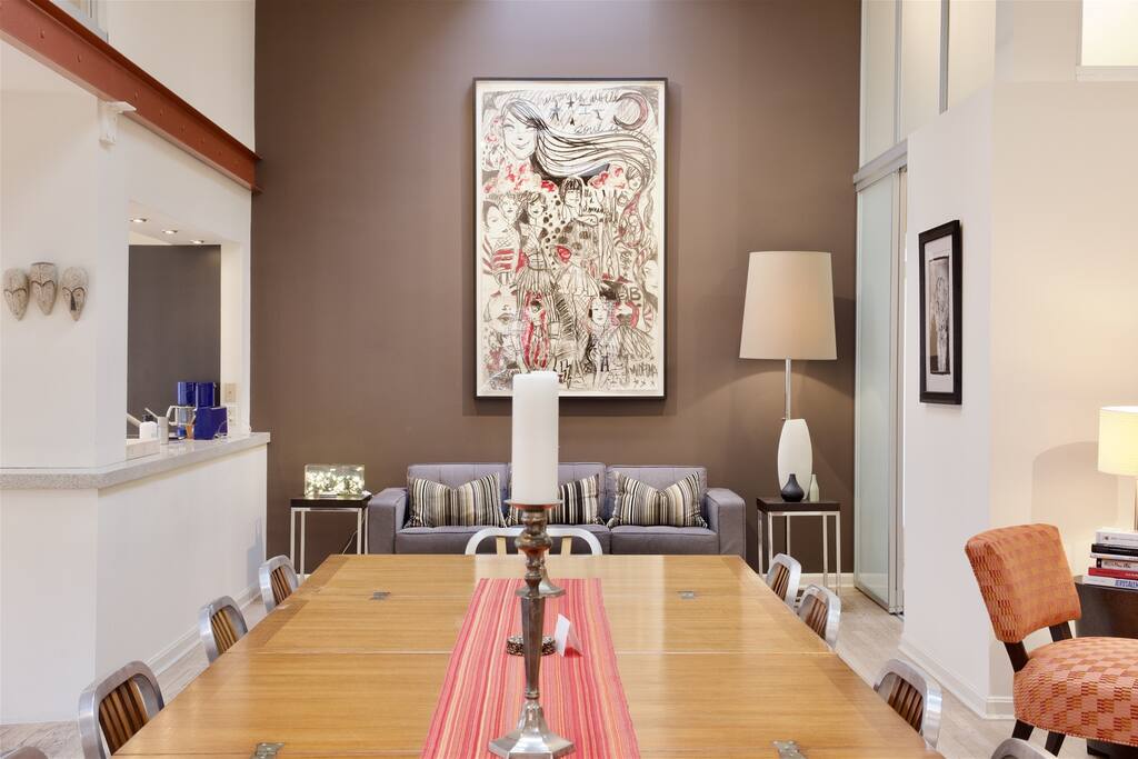 Original artwork lines the walls, its like touring an art gallery