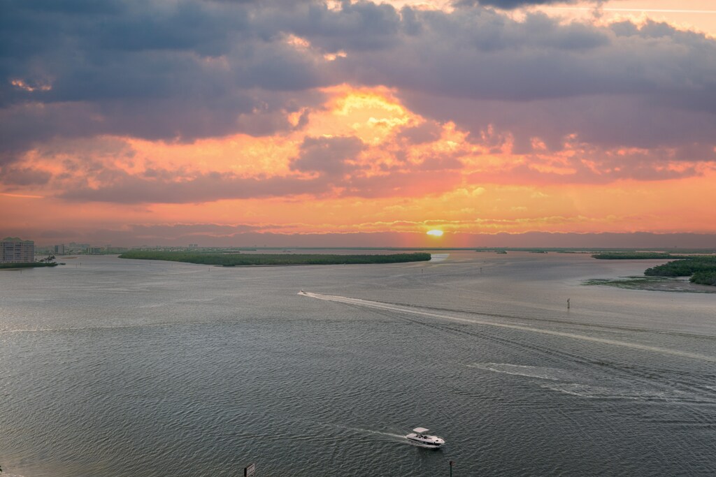 Bay sunset you can see from balcony