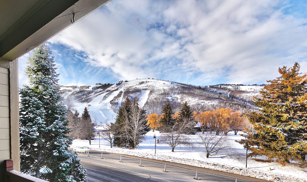 Views of Park City Mountain Resort from the private deck.