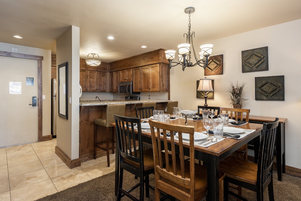 Dining room and kitchen