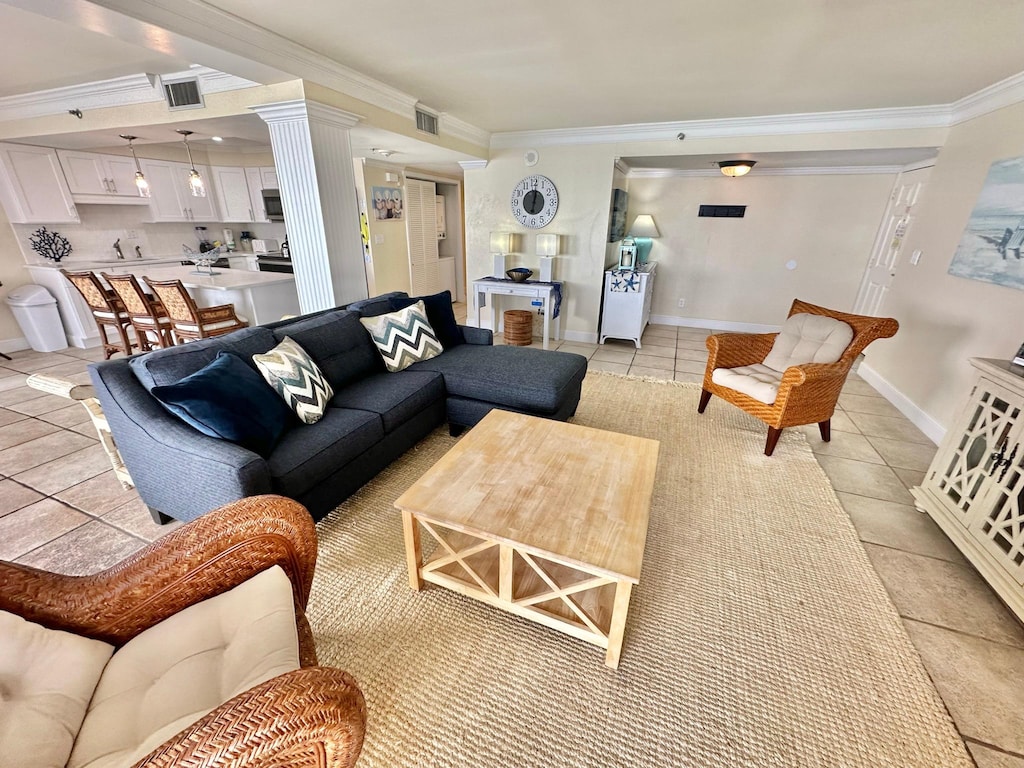 Over look the entire living space