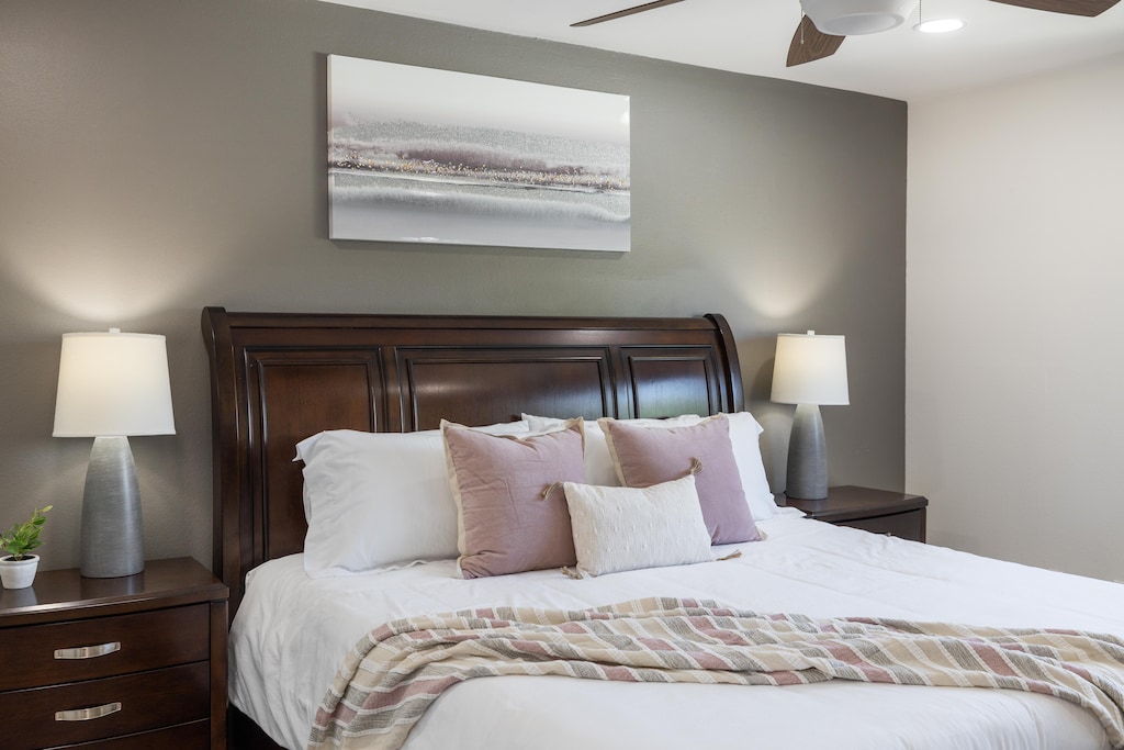 Master bedroom with King Bed and ensuite bath