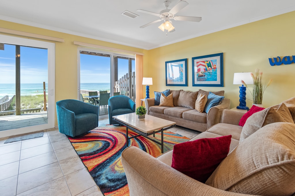 Entire wall of sliders out to the beautiful view