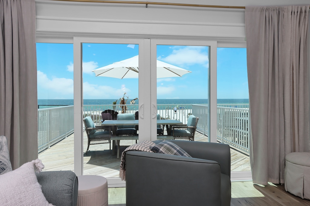 Living Room with Beach Front Deck