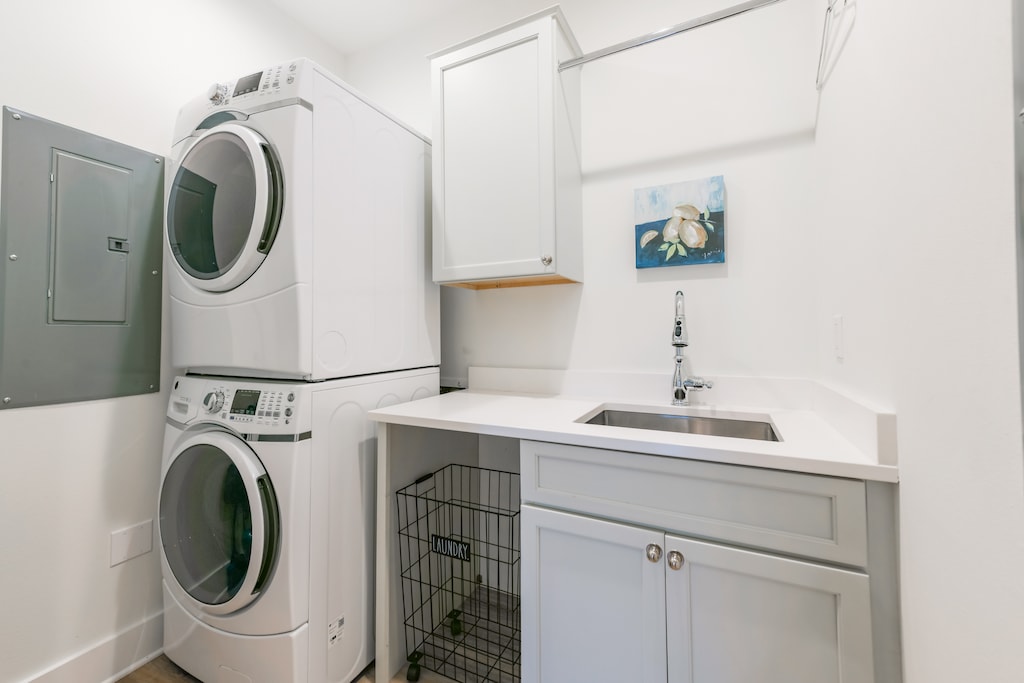 Organized Laundry and Storage Area