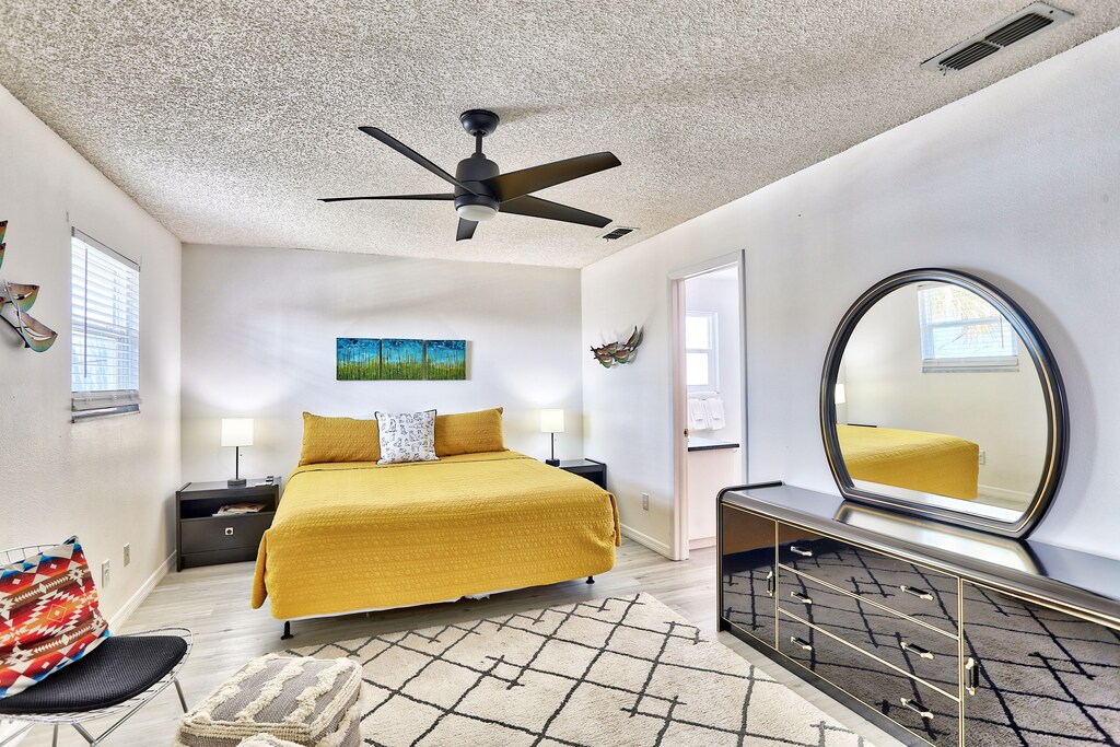 Master Bedroom with King Bed and Attached Bath