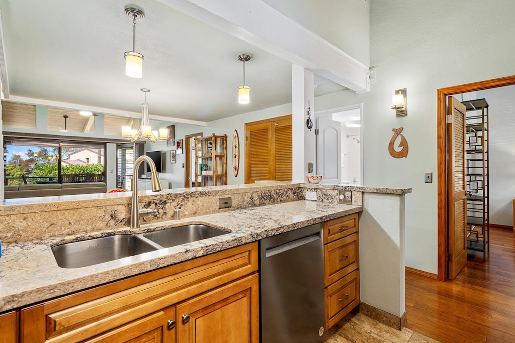 Kitchen is open to living area