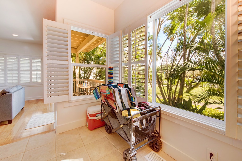 Amenities abound: Beach wagon with gear is ready to roll!