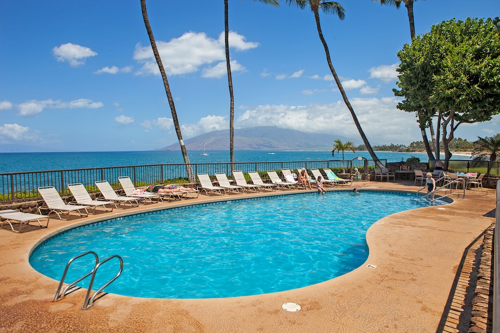 Oceanfront pool with peaceful blue water