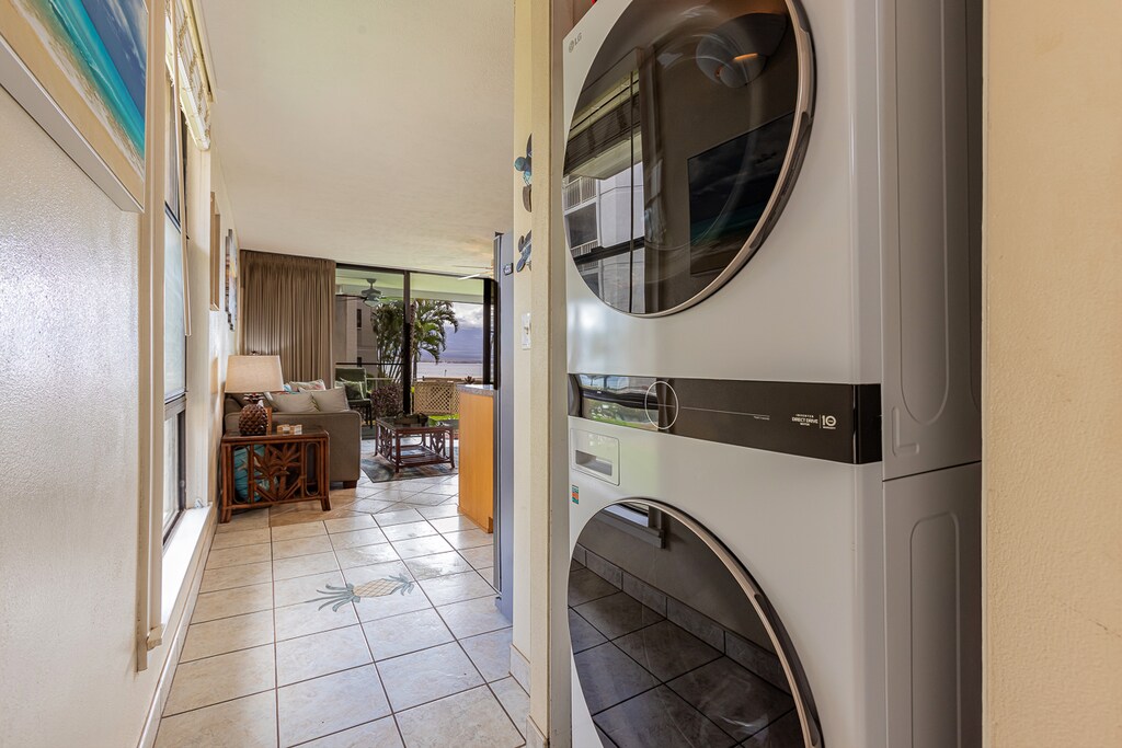 Washer and dryer in unit for your convenience