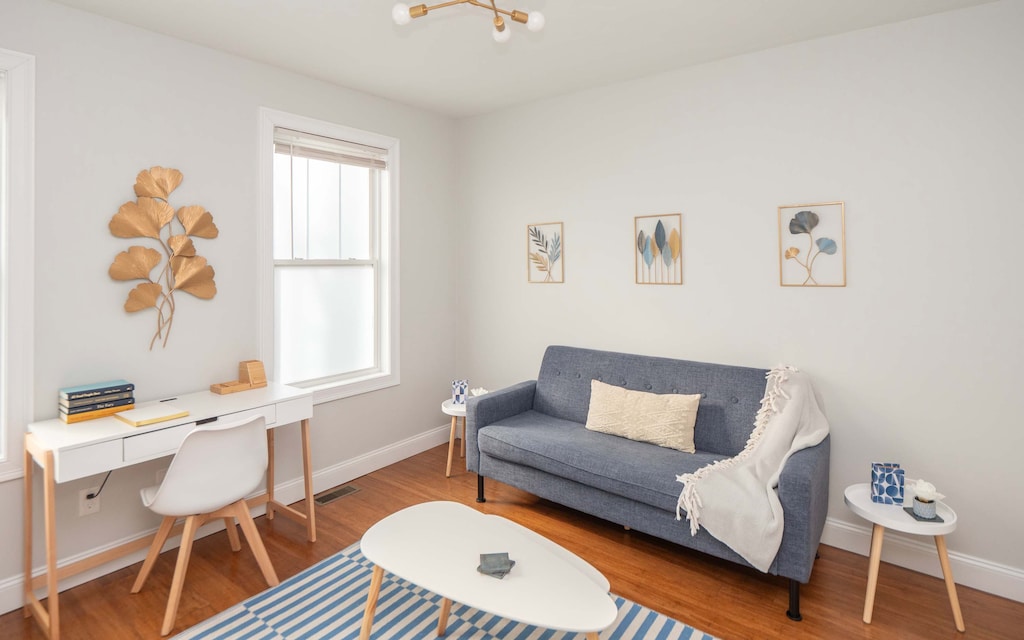 A calm space to curl up and watch a movie or get some work done