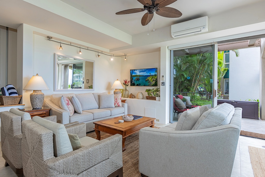 Spacious living room with plush sectional seating