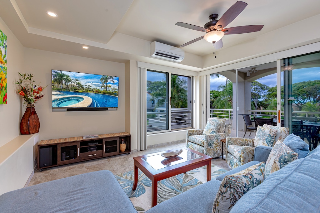 Living room features a split AC