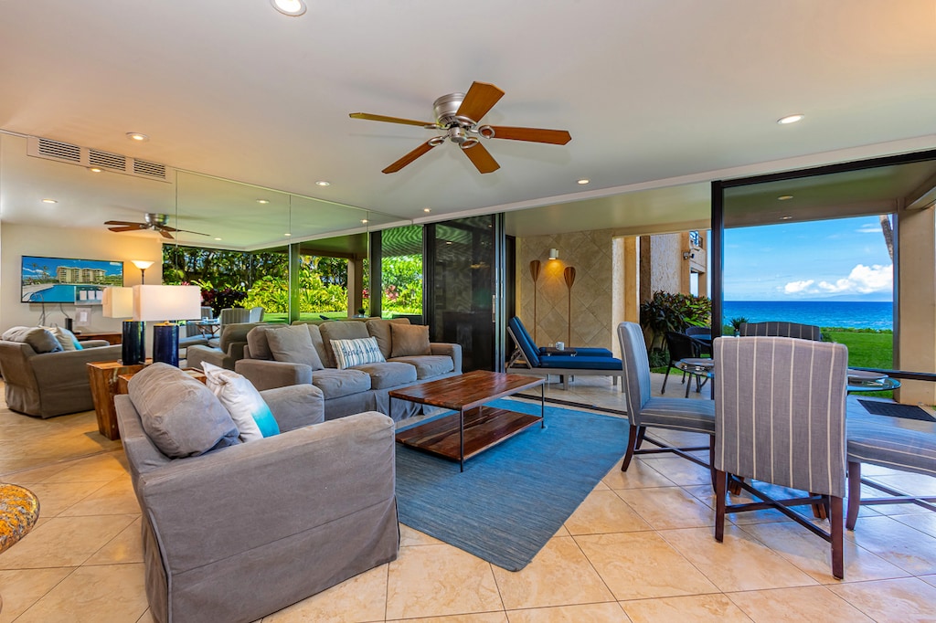 Comfortable sofa sleeper in the living room. 