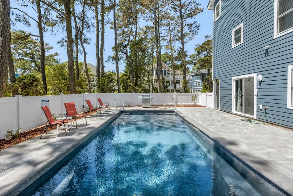 Private Pool with Seating and Loungers