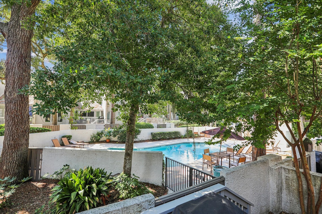 View of Community Pool from Back Deck at 41 Turtle Lane Club