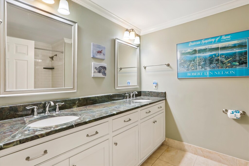 Guest Bathroom with Double Vanity at 1887 Beachside Tennis