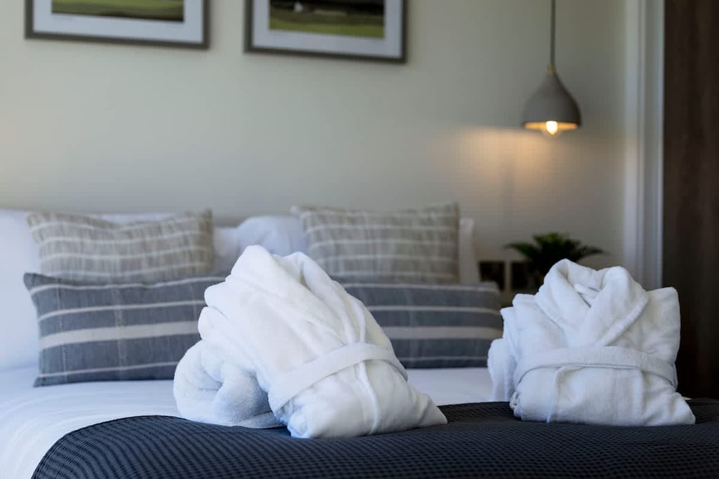 Hotel quality linens and robes