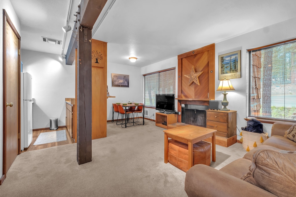 View of Living Space, Dining Area and Kitchen