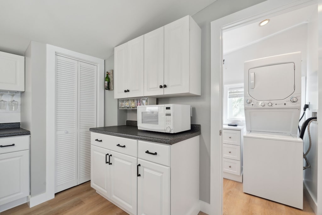 Washer and dryer located in the bathroom