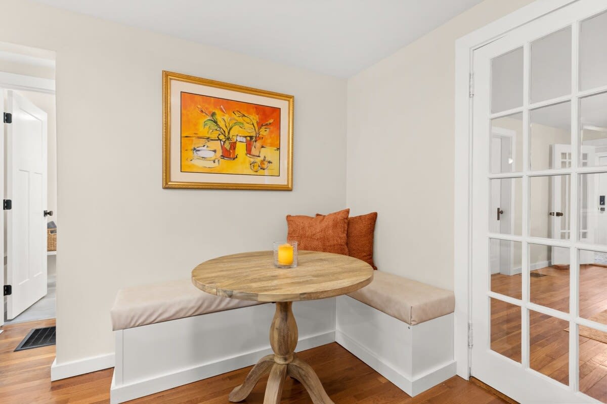 Start your day right with a cozy breakfast in this charming nook.