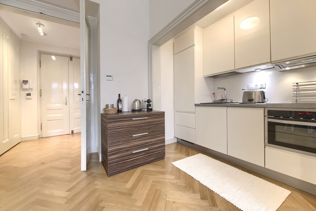 Open kitchen area with modern design