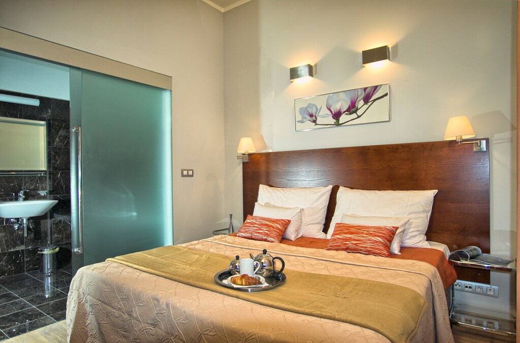 Modern bedroom with king-sized double bed