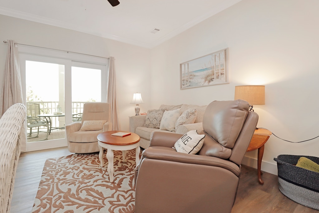 Living Room with Beach View Deck