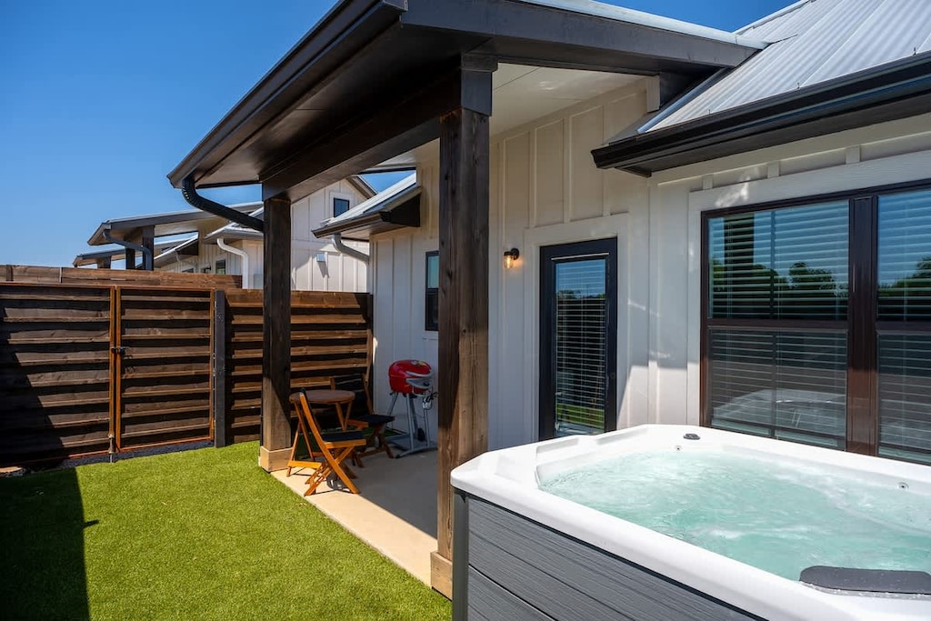 Unwind in the new hot tub.