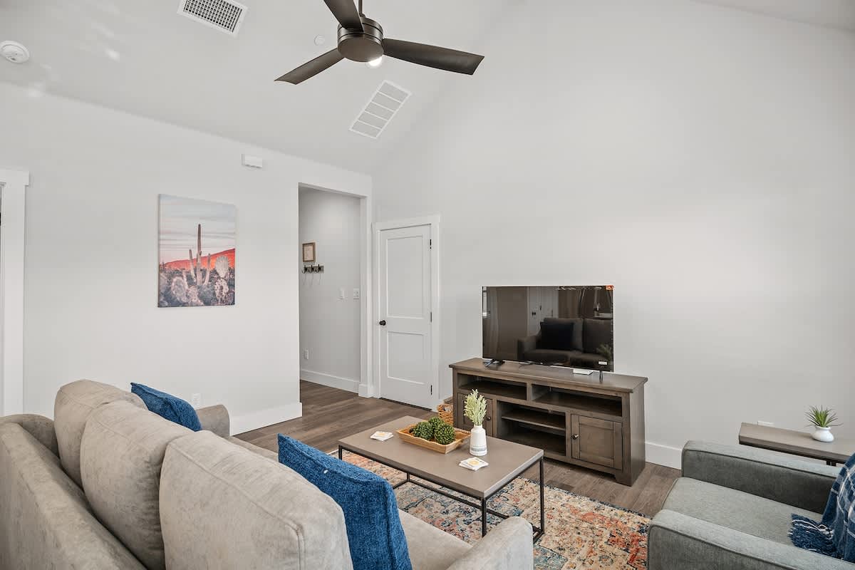 Large flat screen TV to catch your favorite game.