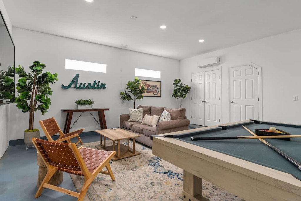 Game on! Our game room with a pool table sets the stage for endless fun and friendly competitions. Get ready to cue up and make memories that score big!