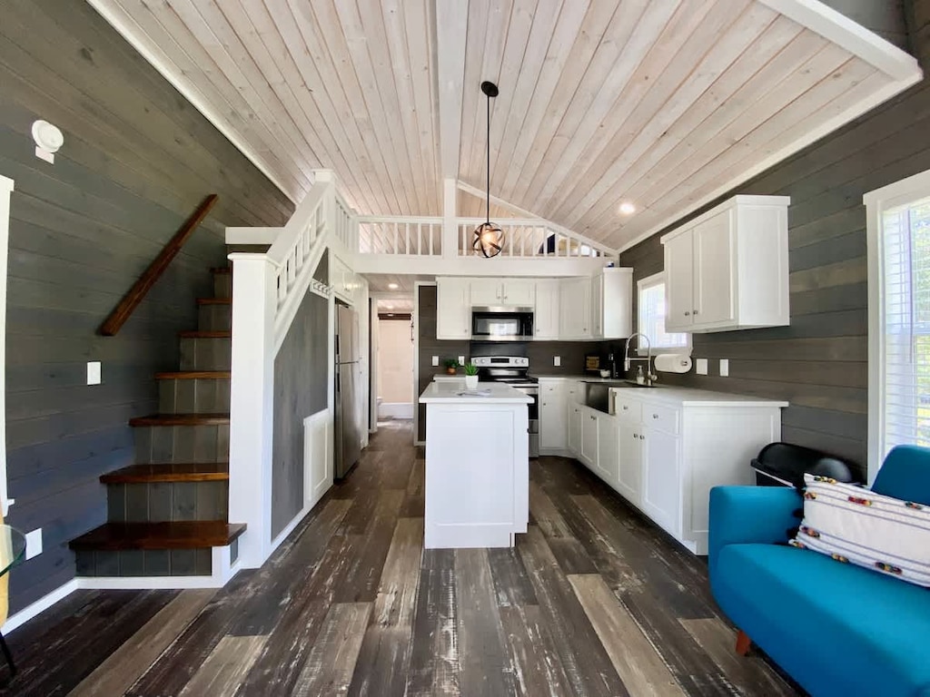 Nice size living room and full-size kitchen! 