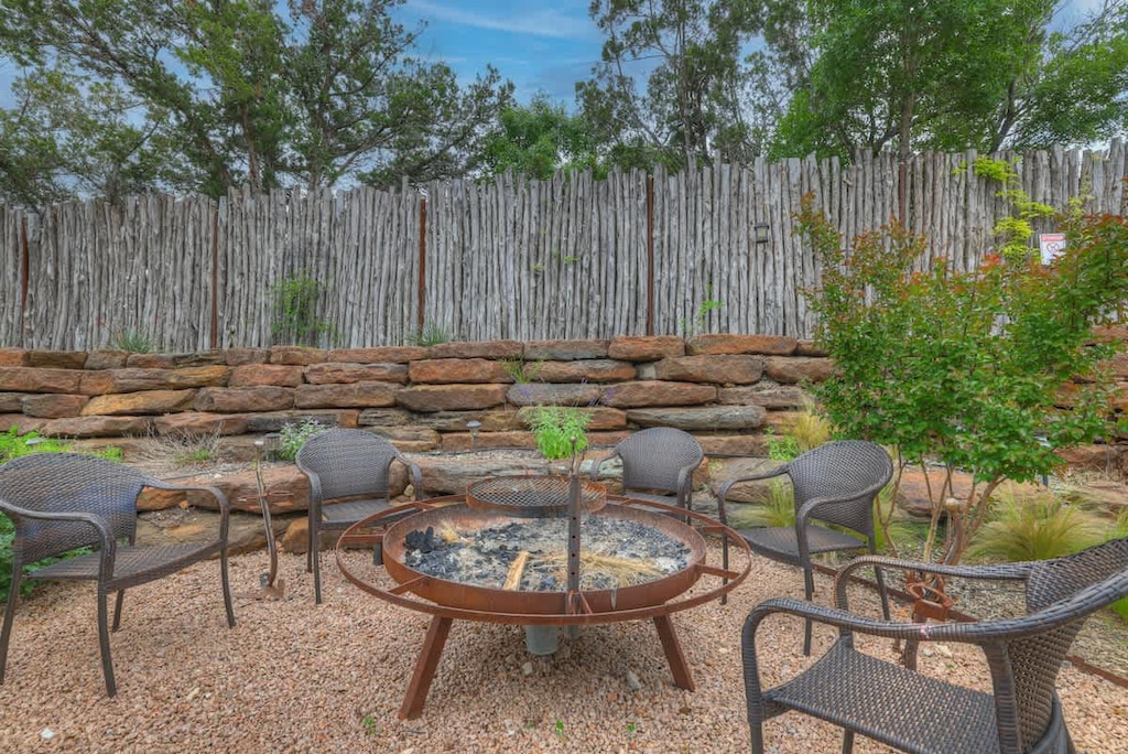 Gather around the firepit.