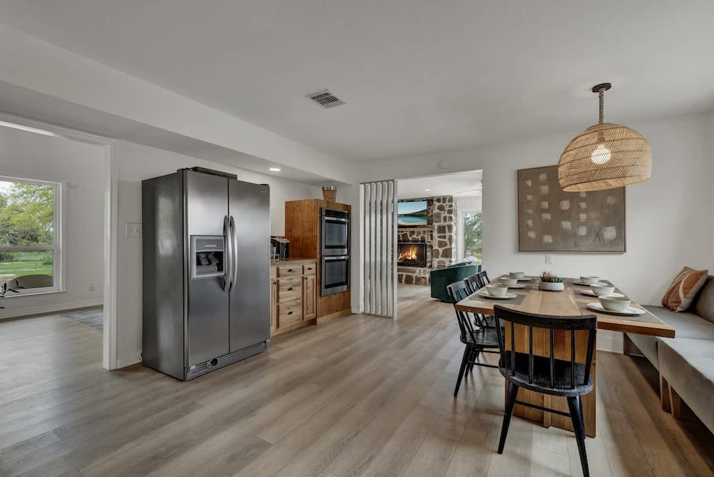 Stainless steel appliances.