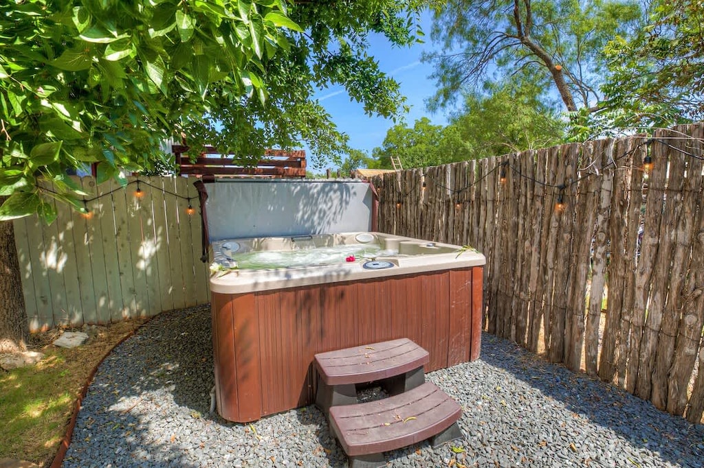 Soak in the hot tub after a long day.