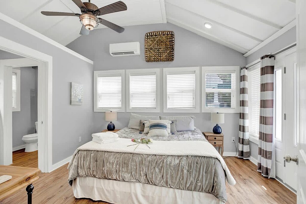 Rest your head in the guest house master bedroom.