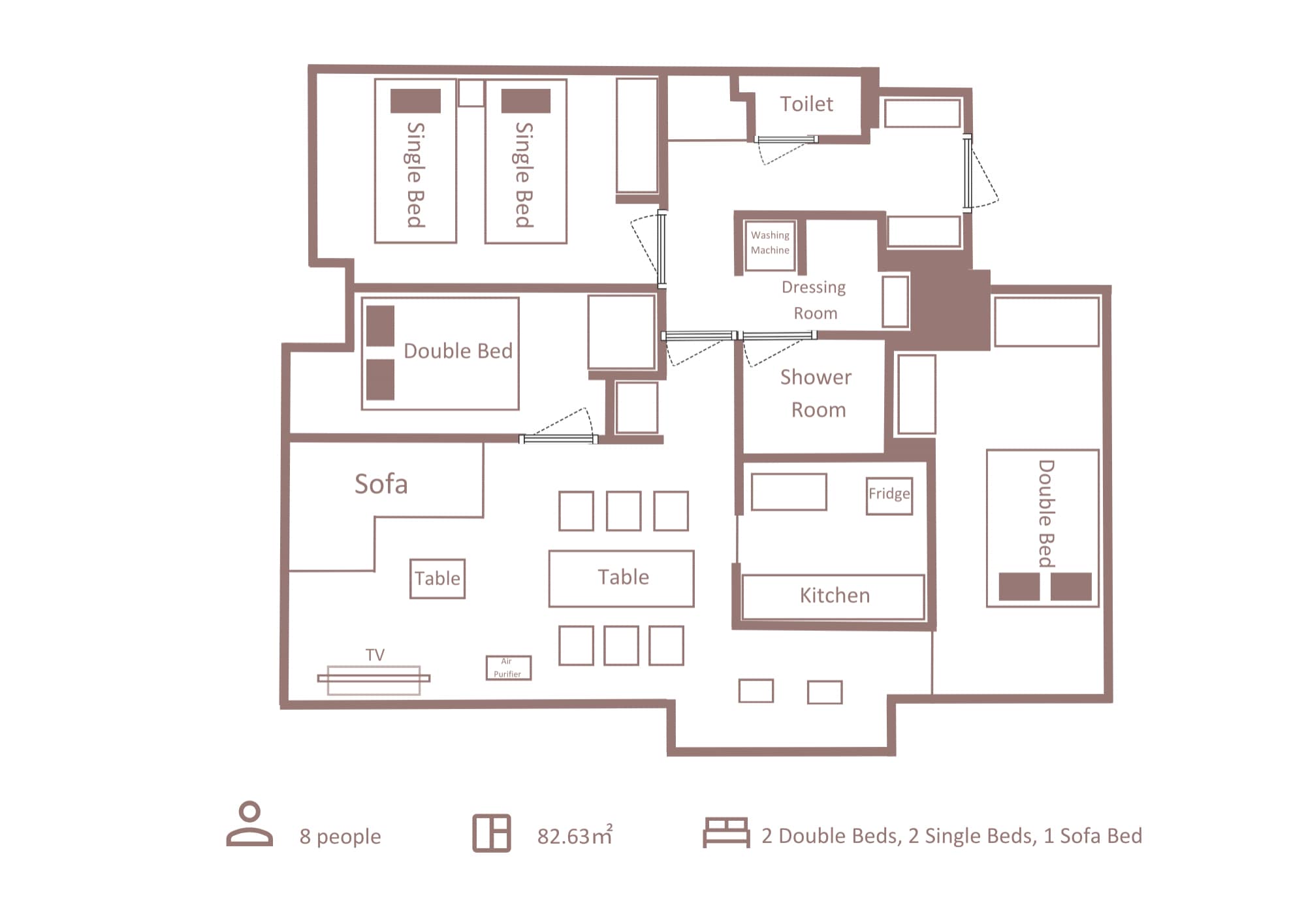 3LDK Apartment Near Station | 82㎡ | 7 Guests