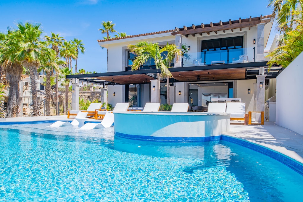 Poolside view of exterior