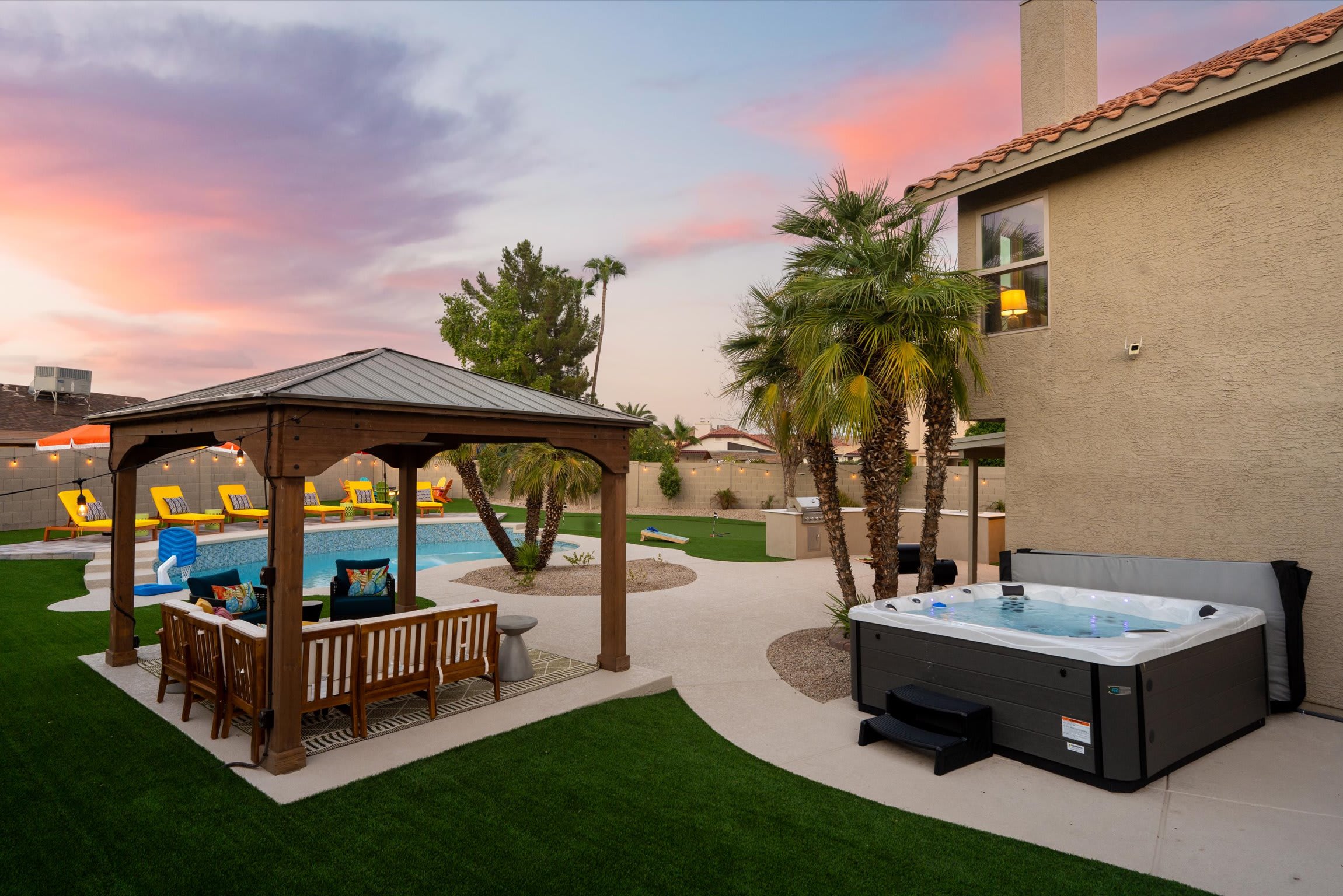 End your day on a perfect note with a dip in the hot tub under the stars, or a cozy evening in the shaded gazebo. This is what vacation is all about! We've got the relaxation covered—all you need to do is show up. End your day on a perfect note with a dip in the hot tub under the stars, or a cozy evening in the shaded gazebo. This is what vacation is all about! We've got the relaxation covered—all you need to do is show up.