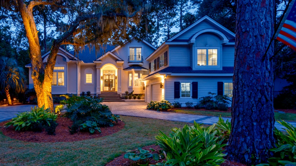 Front of Home at Sunset