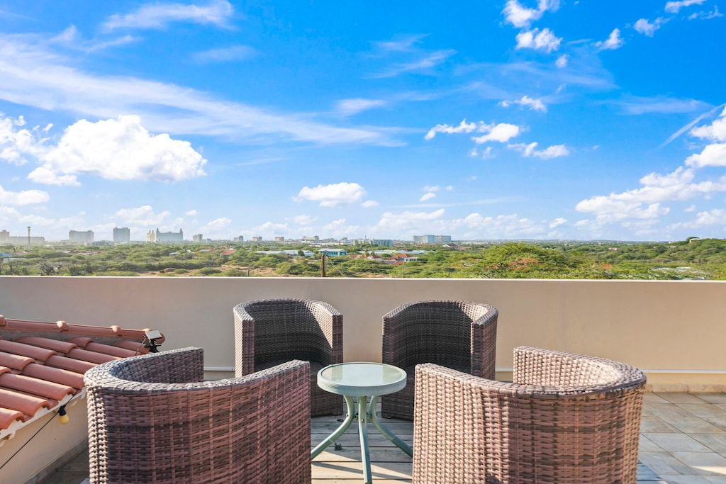 Rooftop lounge area with amazing views