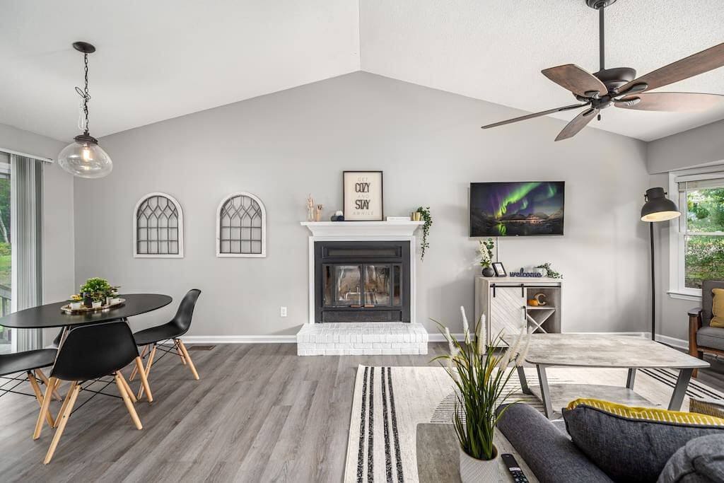 Living room (kitchen is to the left, front door is to the right)