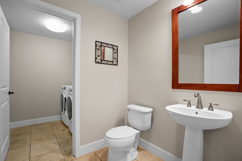 Downstairs Half Bath and Laundry